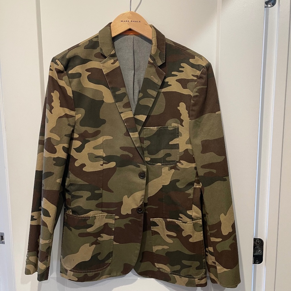 Dockers Khakis Men’s Blazer Sport Coat 2 Button Camouflage Jacket Size 38R